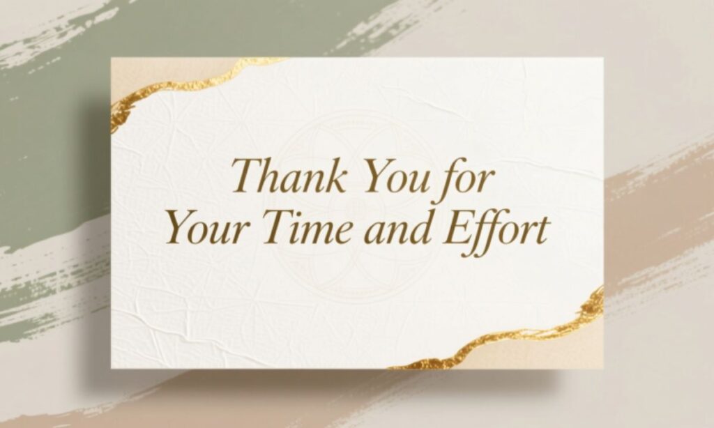 I Appreciate Your Time and Effort